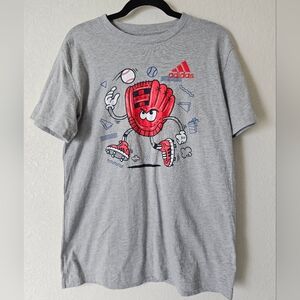 Adidas Gray Graphic Boy's T-Shirt